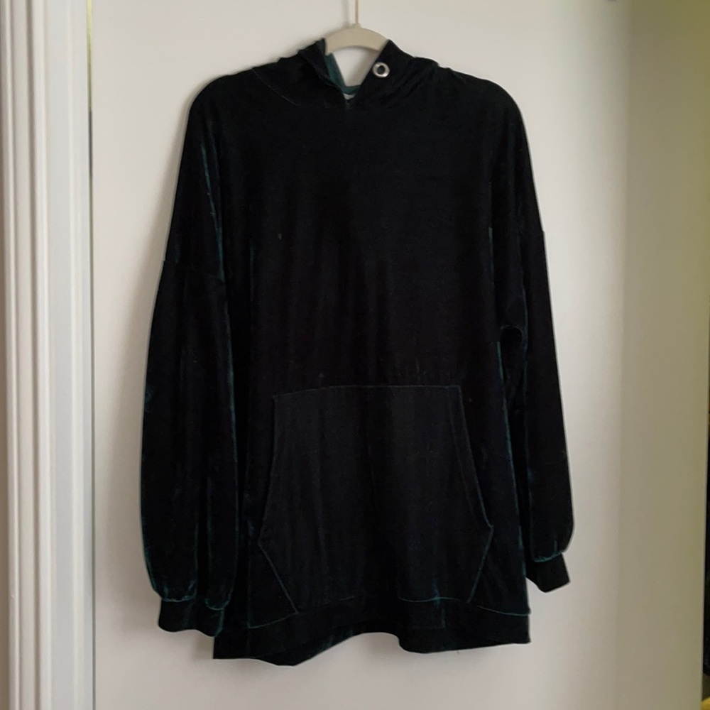 Green velvet hoodie